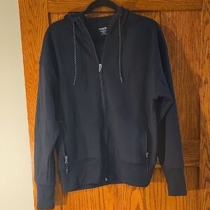 Old Navy Dynamic Fleece Black Zip-Up Hoodie Large Tall